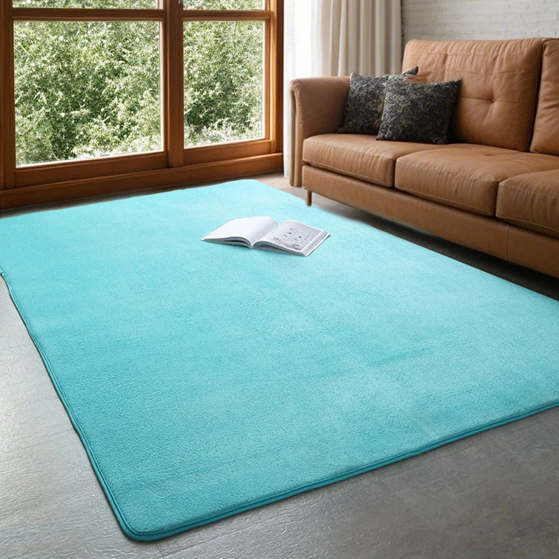 VIKAMA Modern Coral Velvet Carpet - Soft Non-Slip Living Room & Bedroom Mat