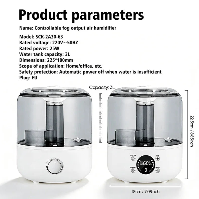 JFBONIN Dual Mist Essential Oil Humidifier for Home & Office