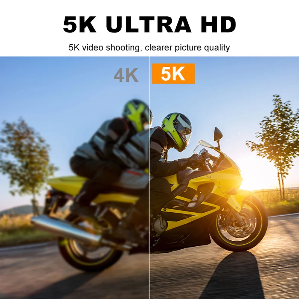 Sony IMX576 5K 4K 60FPS Waterproof 48MP Wi-Fi Action Camera for Adventure