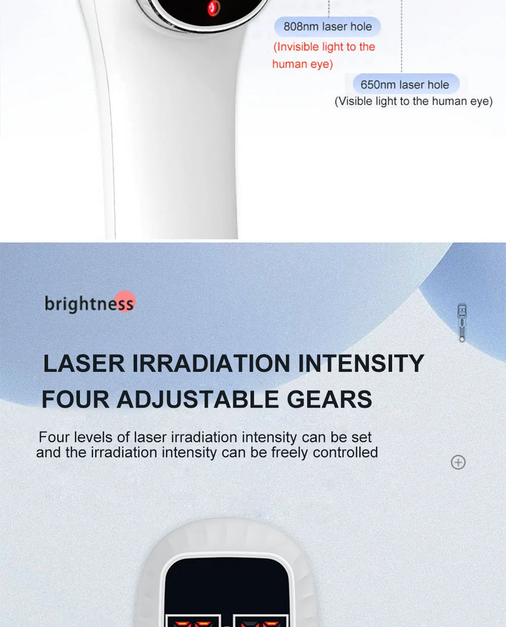 650nm+808nm Red Light Infrared Therapy Device for Skin Rejuvenation & Pain Relief