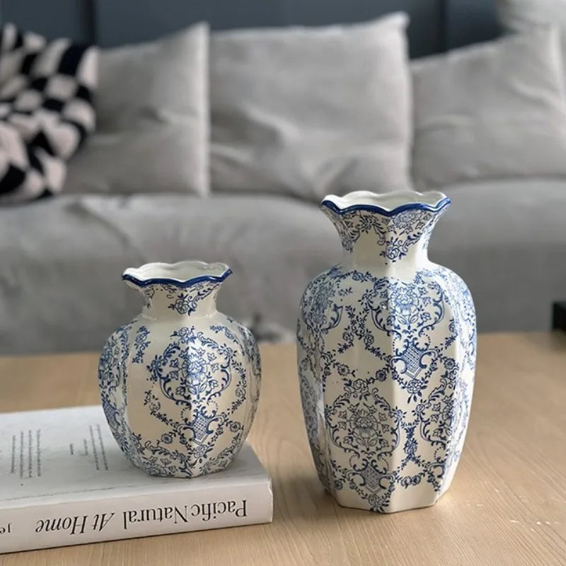 Exquisite Hand-Painted Blue & White Porcelain Vase | Luxury Home Decor