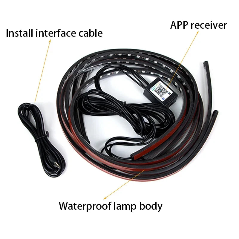 BLALION Flexible Car Underglow LED Light Strip 12V with App Control