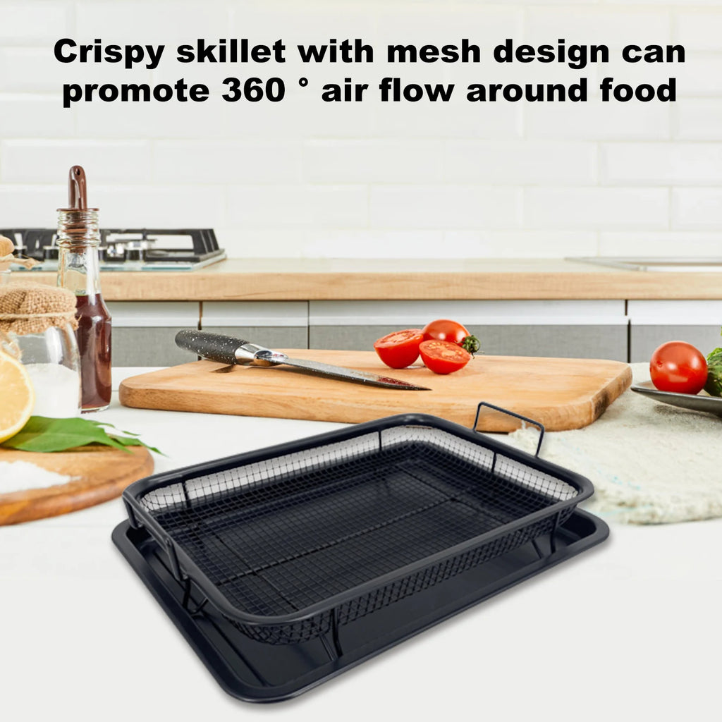 Crispy Chips Non-Stick Baking Basket Tray | Oven Fryer Mesh Pan