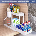 Vabena 2-Tier Under Sink Pull-Out Organizer - Space Saving Storage for Kitchen & Bath