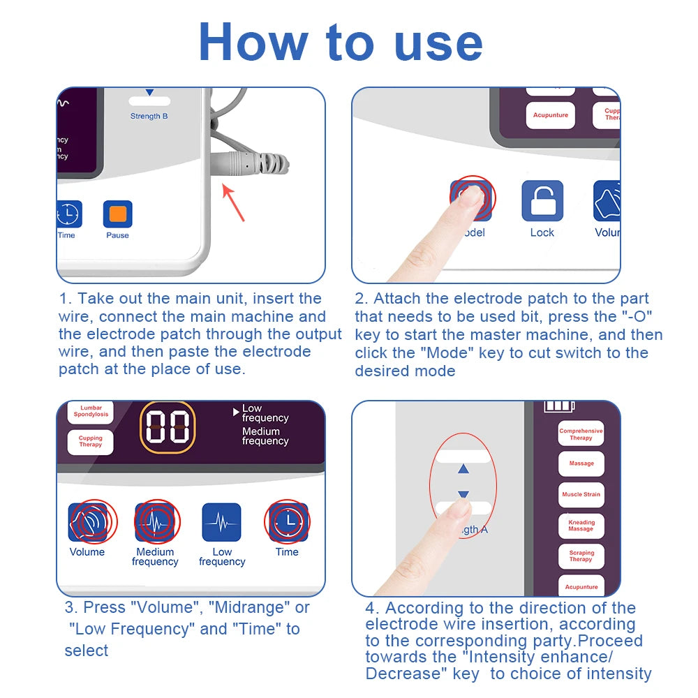 EMS TENS Unit Electric Muscle Stimulator | Rechargeable Pulse Massager for Pain Relief & Recovery