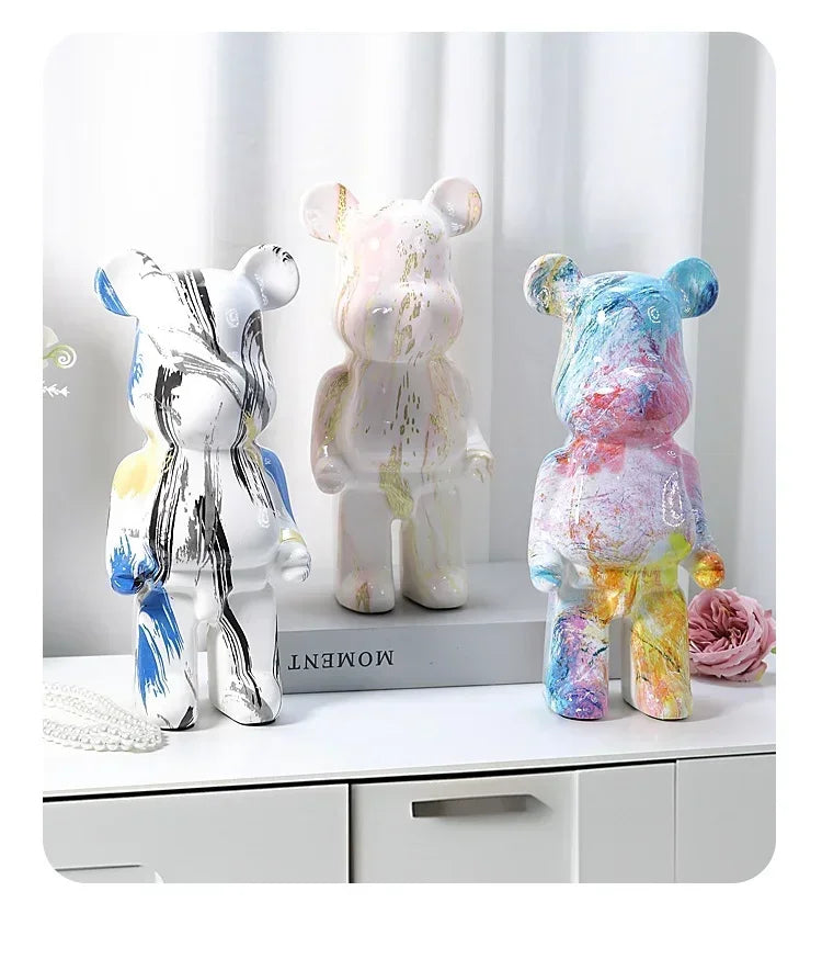 Vabena Luxury Aesthetic Nordic Resin Bear Sculpture - Home Decor