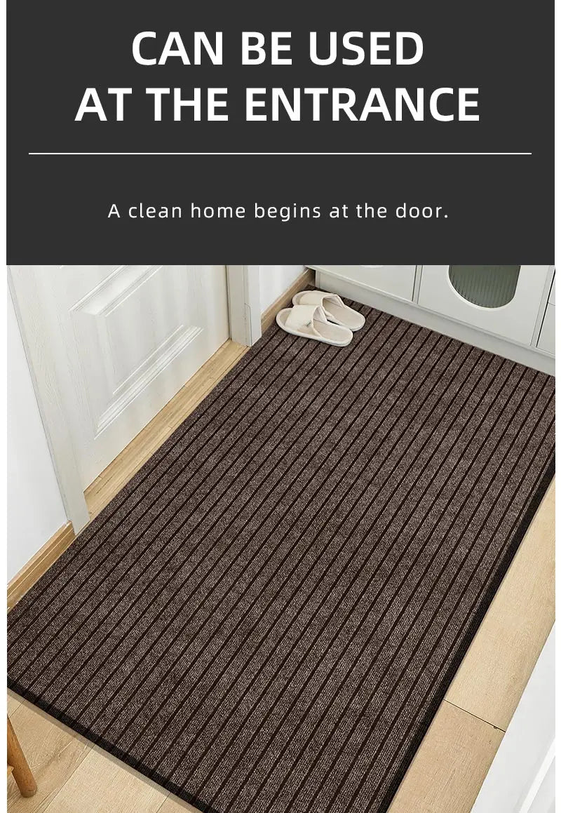 Large Striped Rubber Anti-Slip Corridor & Outdoor Carpet | Washable Area Rug