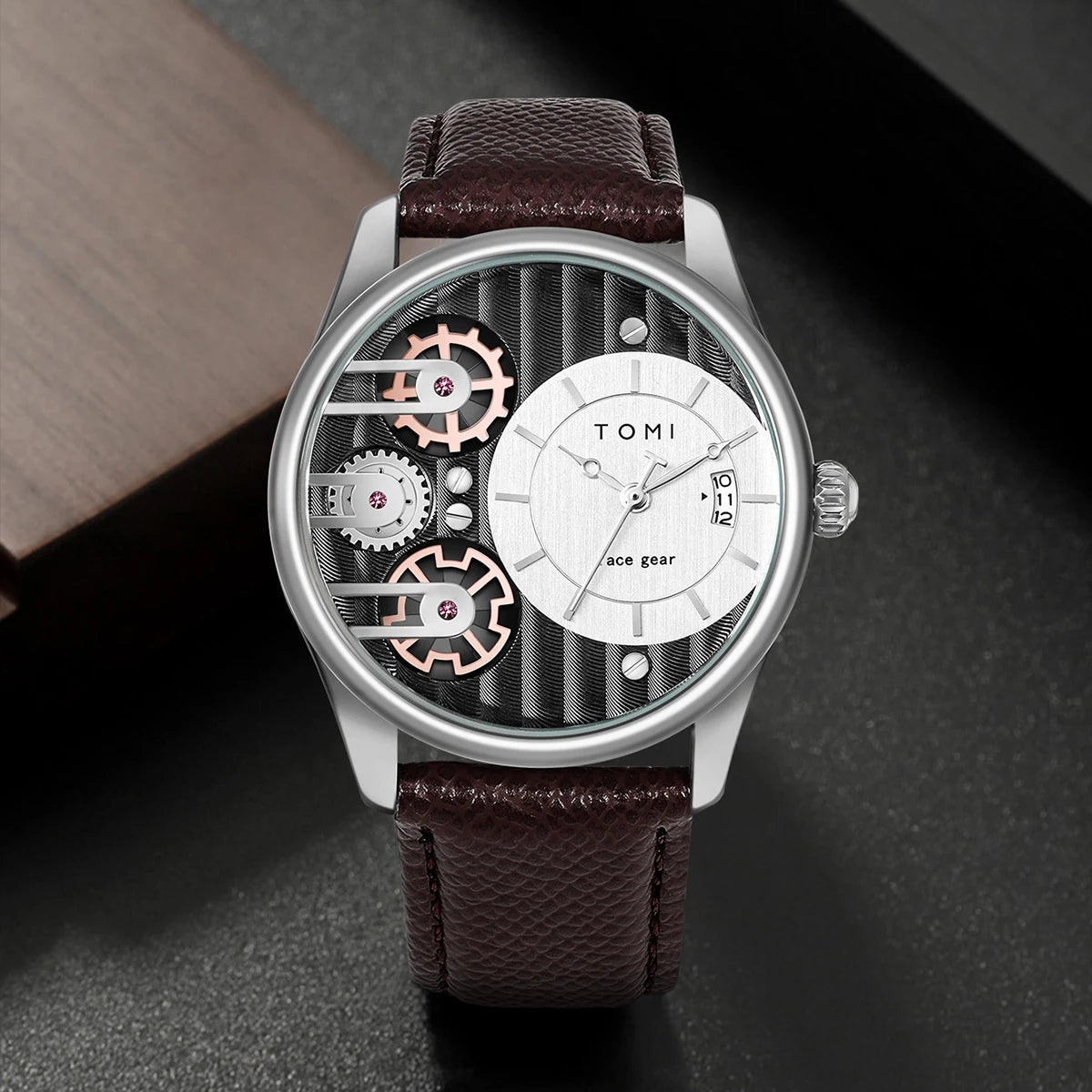 TOMI Men's Luxury Quartz Watch Gift Set - Detachable Strap