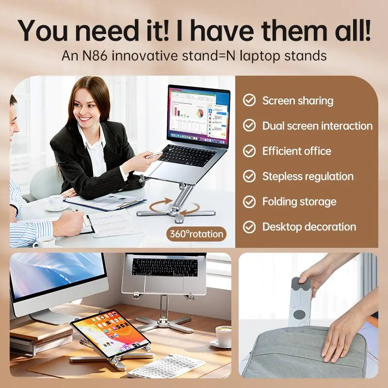 YASOKO Portable Laptop & Tablet Stand - Foldable Aluminum