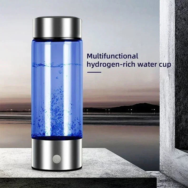 Hydrogen-Rich Water Generator Bottle - Portable Antioxidant Ionizer 420ml