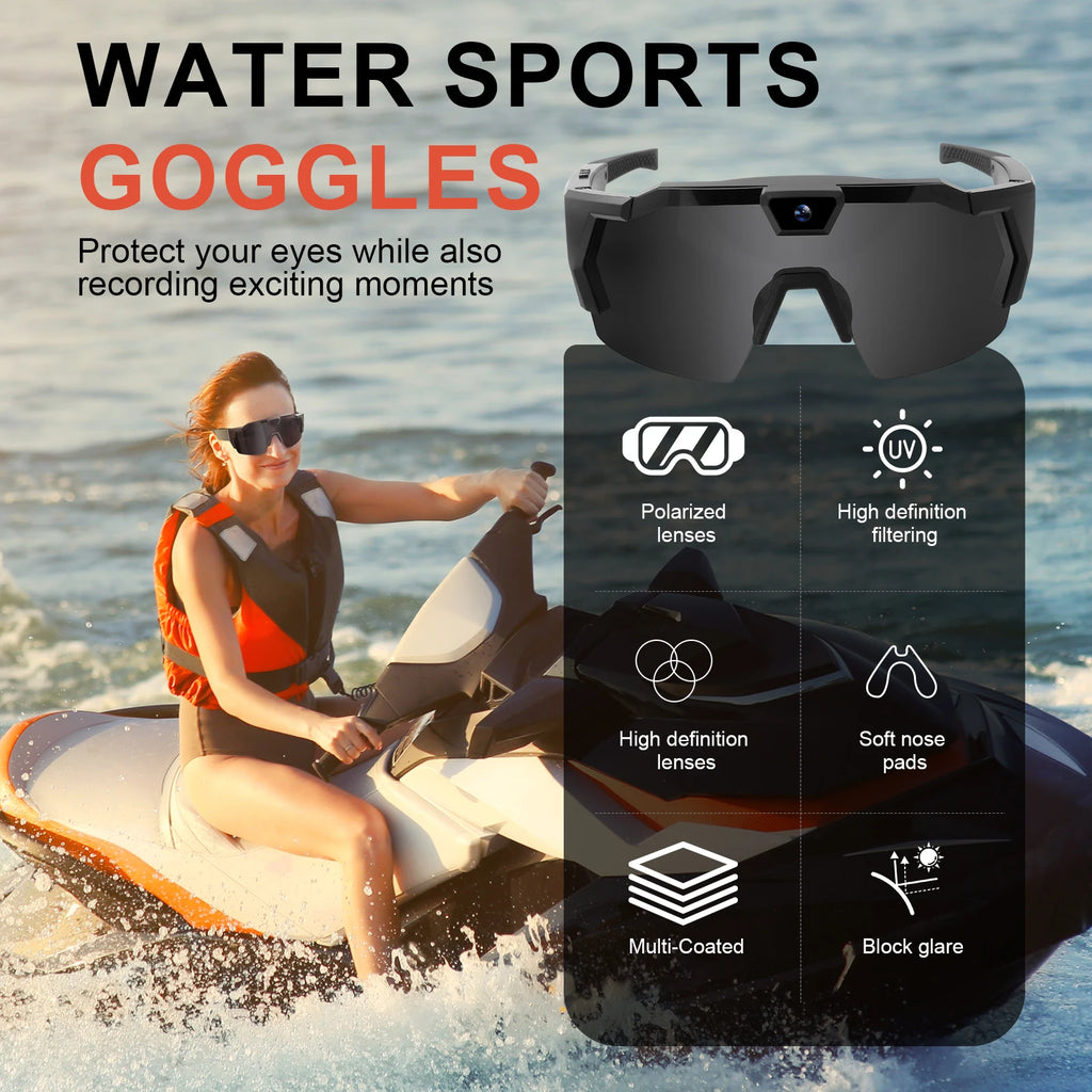 DIXSG HD Video Glasses - Action Camera Sunglasses for Sports