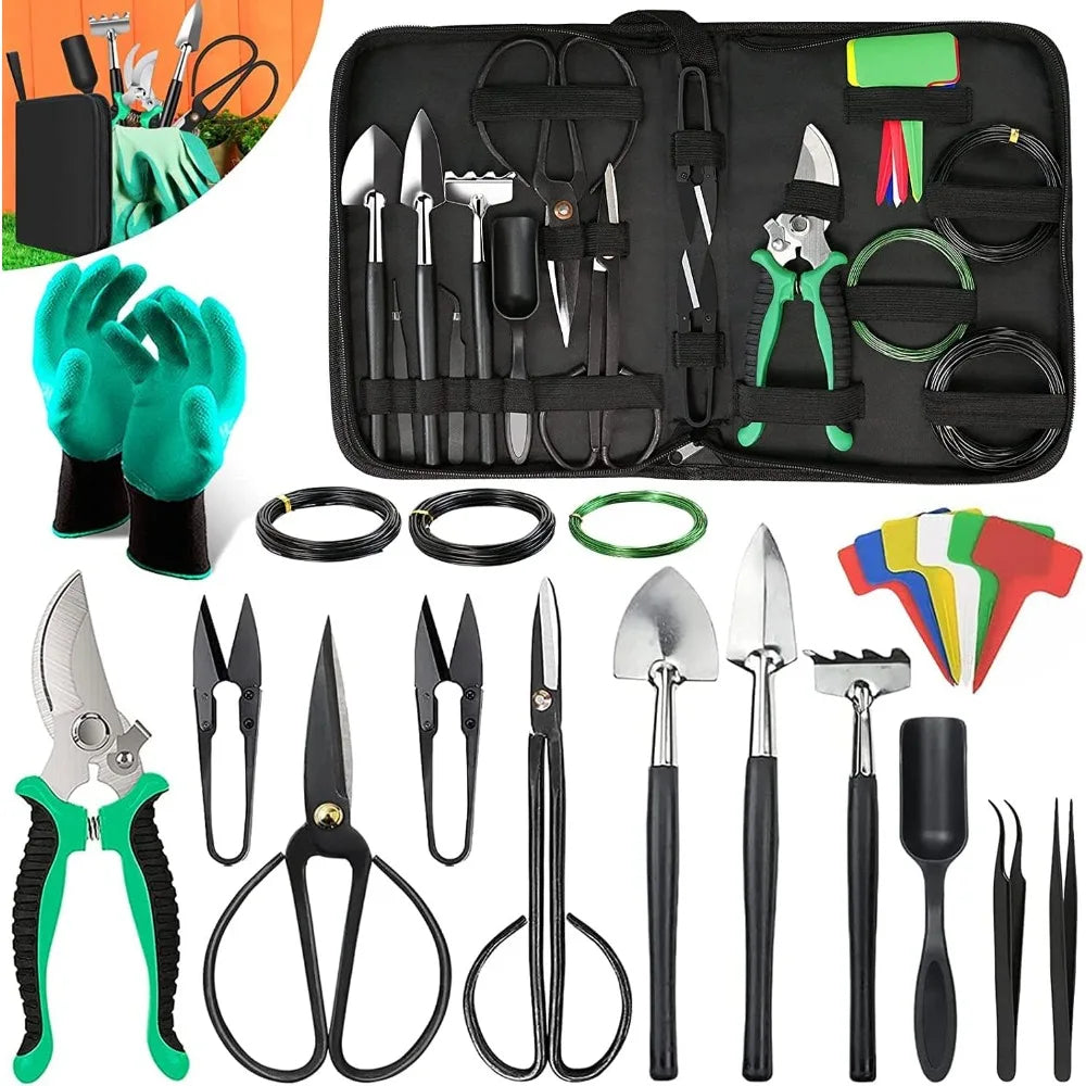 Vabena 24-Piece Bonsai Tool Kit for Beginners - Complete Care Set