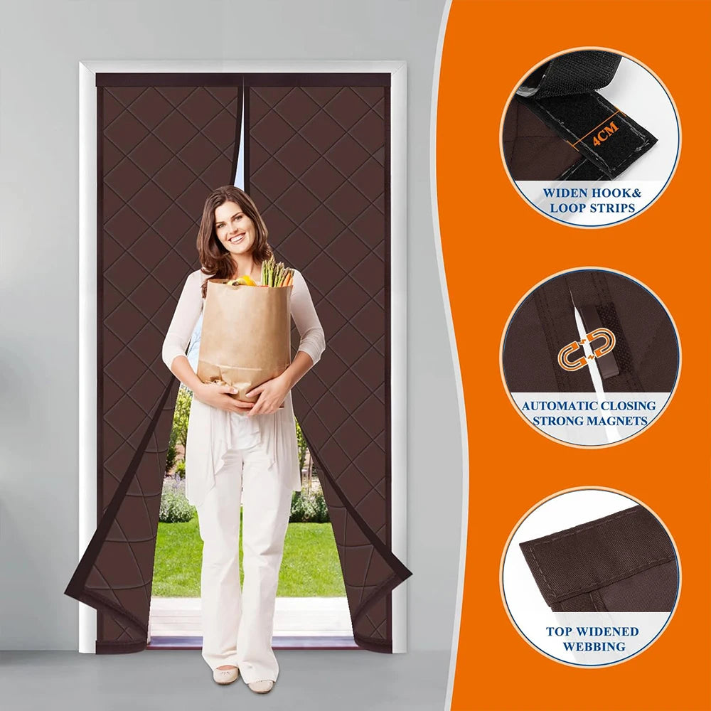 Magnetic Thermal Door Curtain - Energy Saving & Privacy Barrier