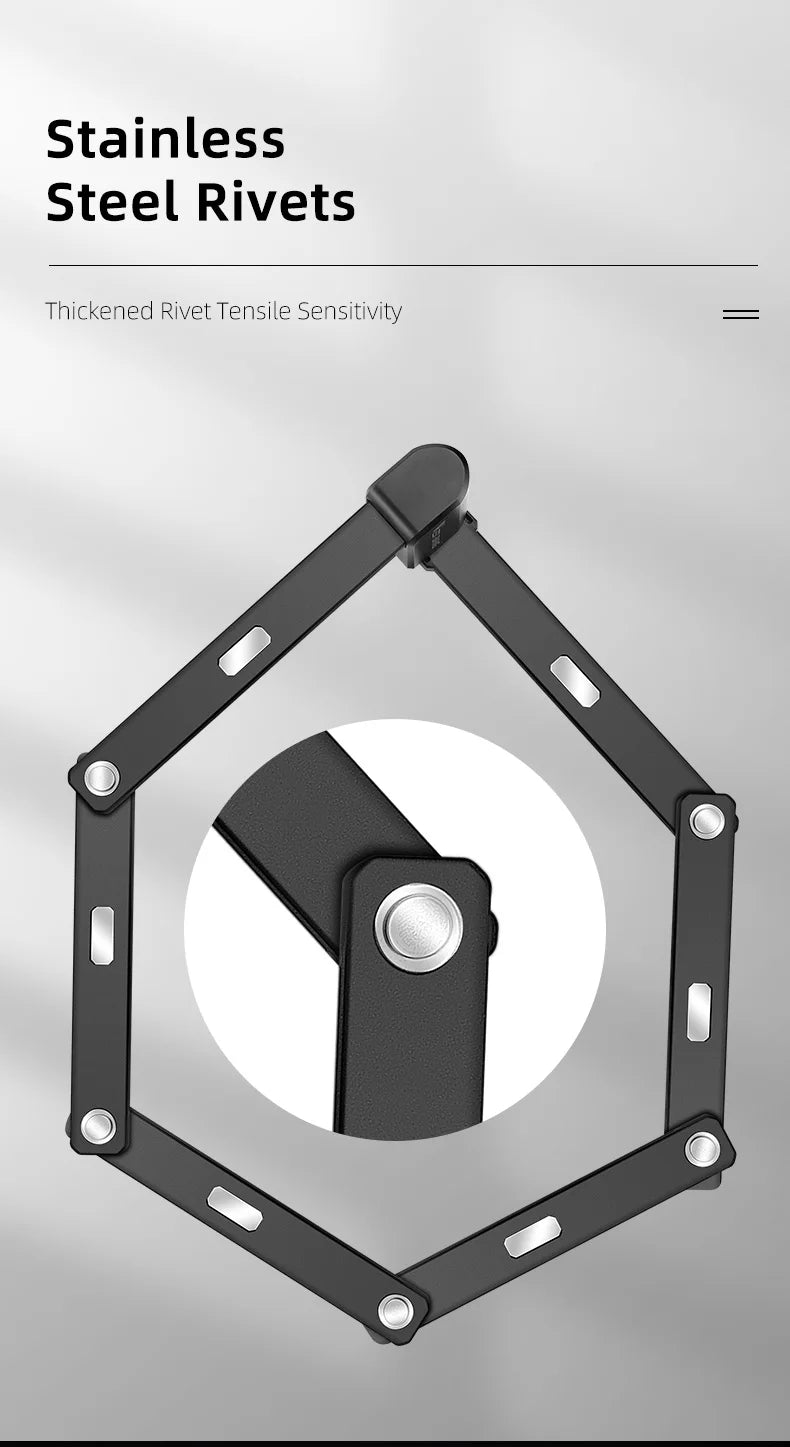 WEST BIKING Foldable Bike & Motorcycle Lock - Key & Password Security