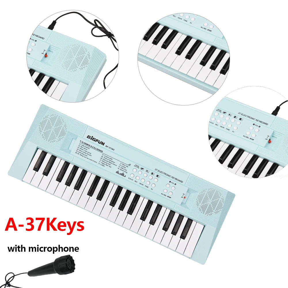 37 Keys Kids Electronic Piano Keyboard with Microphone | Educational Musical Toy