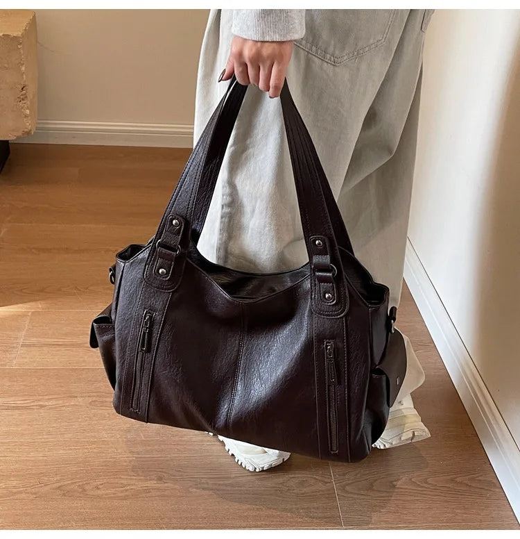 Vabena 2026 Soft Interior Shoulder Bags - High Quality Contrasting PU Handbags