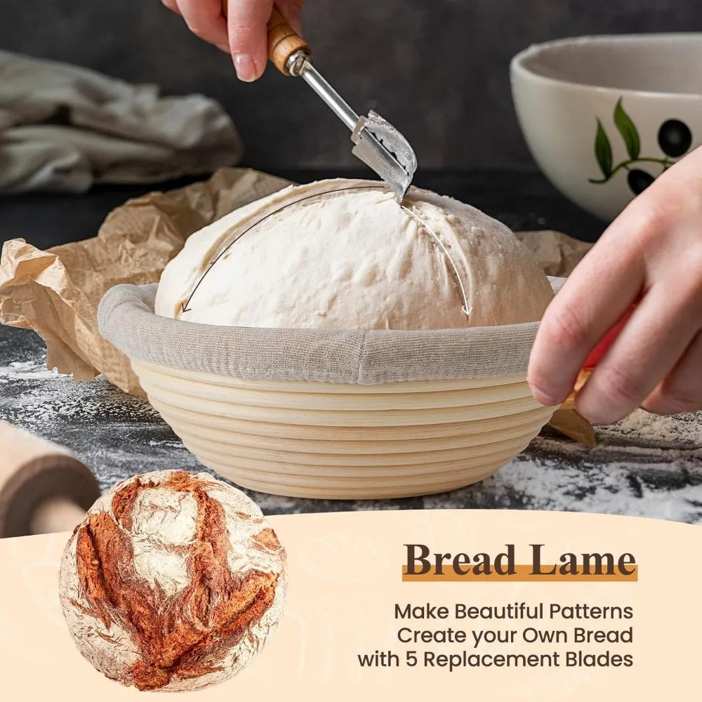 Professional Sourdough Baking Tools Set - Starter Jar, Mat & Knife