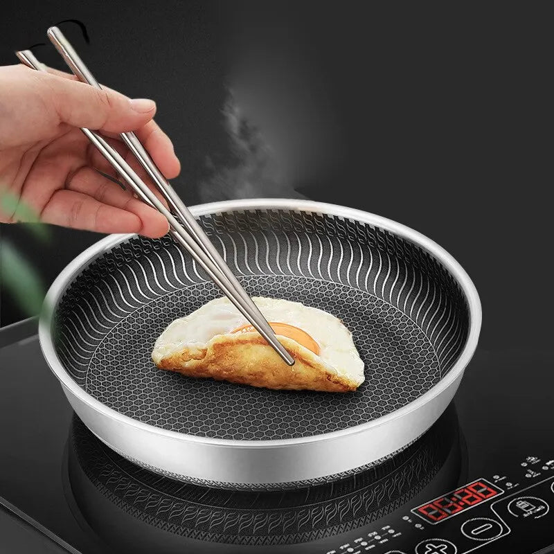 Tri-Ply 316 Stainless Steel Honeycomb Frying Pan & Wok - All Stoves