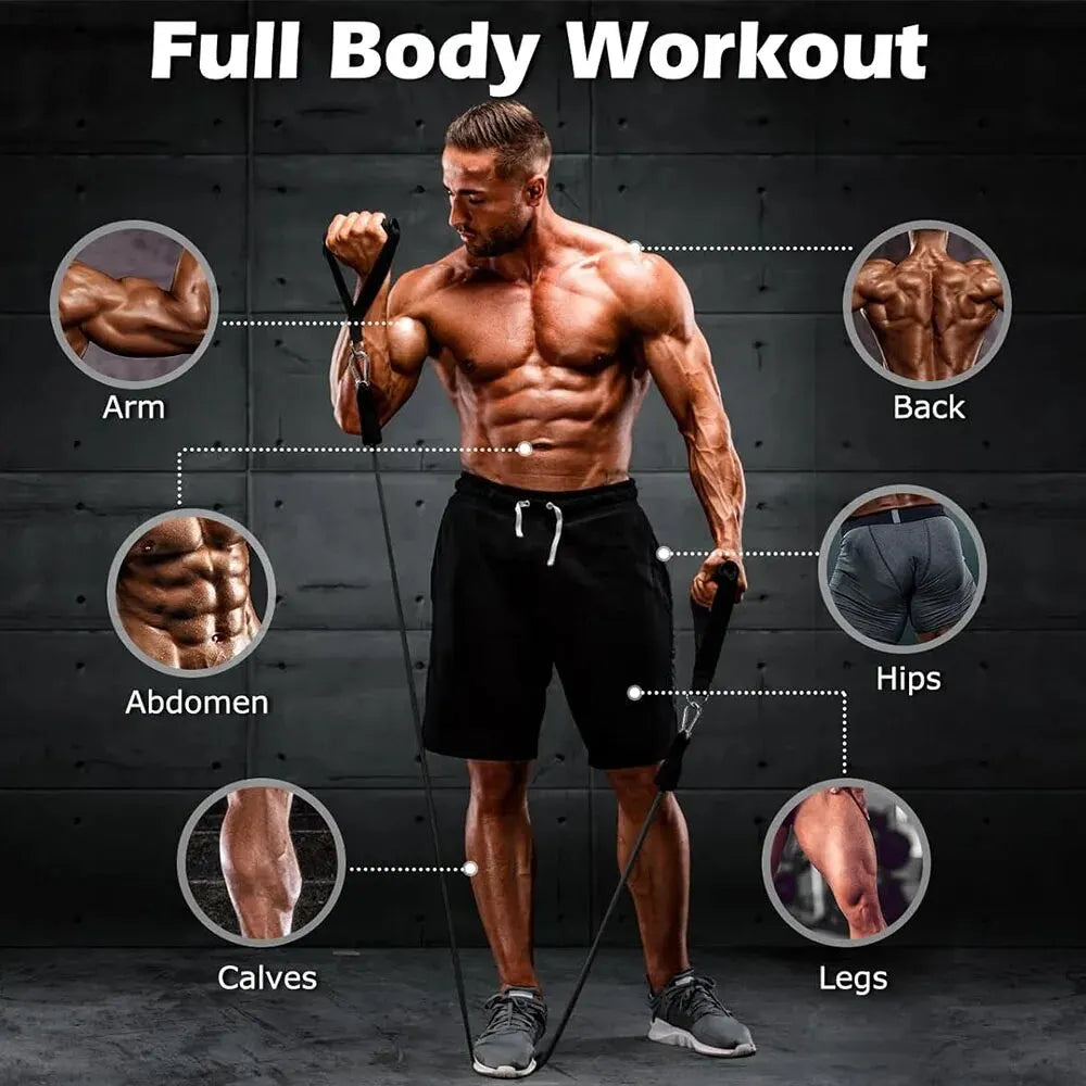Resistance Bands Set: Full Body Workout for Strength Training & Fitness