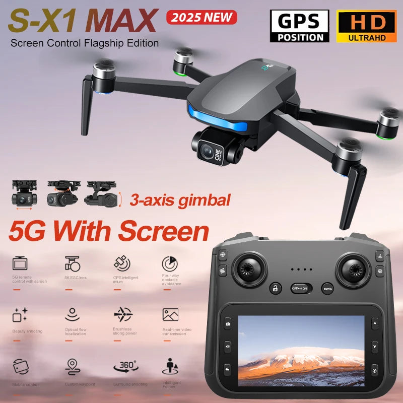 S-X1 MAX GPS Drone with 4K Camera & 3-axis Gimbal | Max Flight