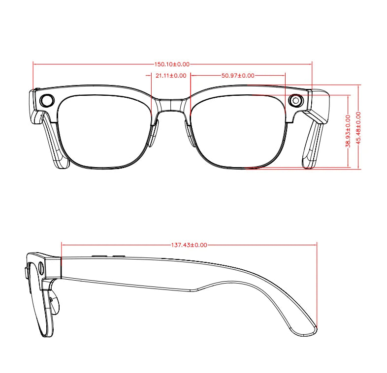 Vabena 2026 Smart Camera Glasses for Men - 800W, AI, Video & Translation