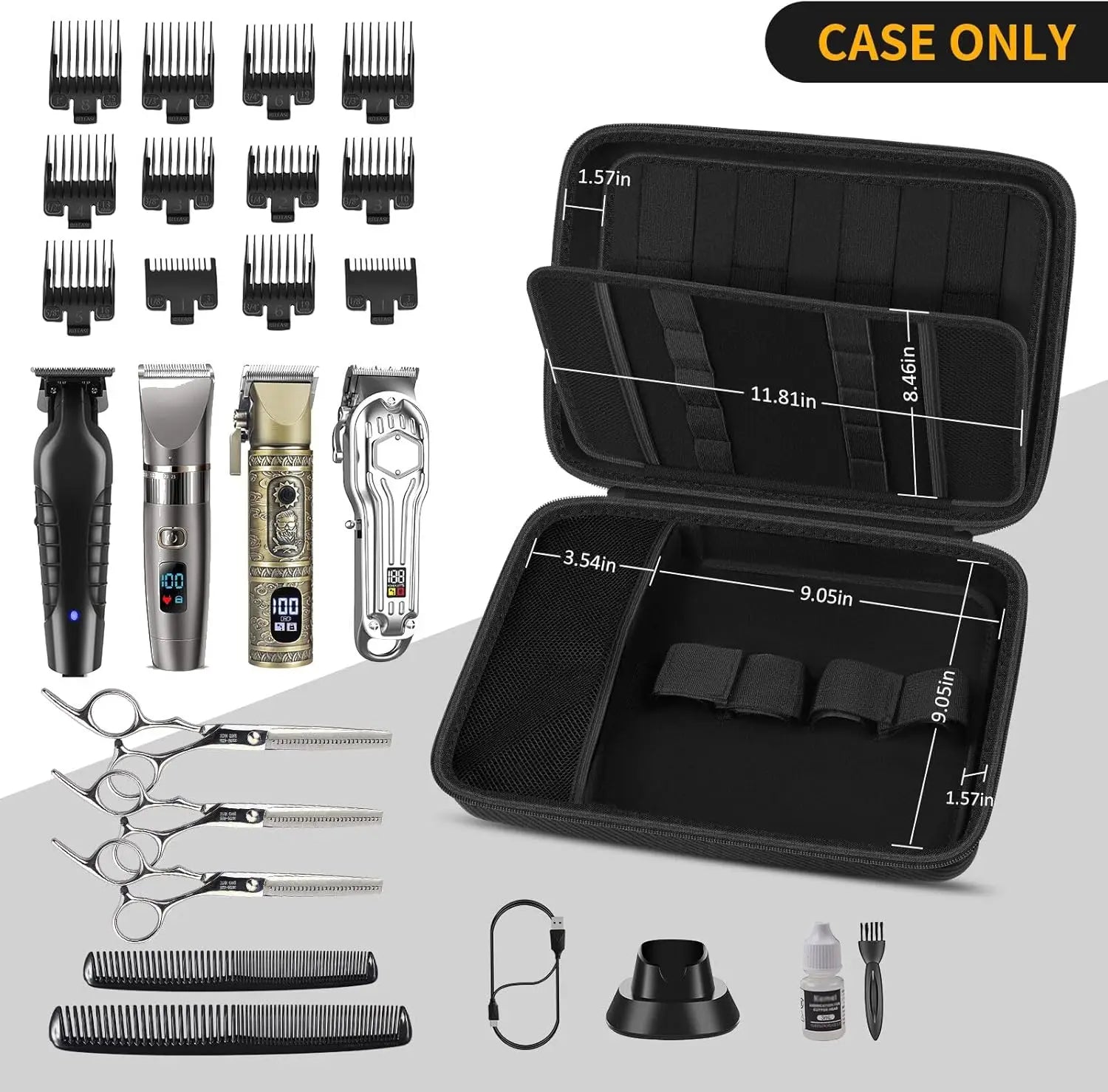 Ufree Hard Travel Case for Hair Clippers & Barber Supplies Organizer