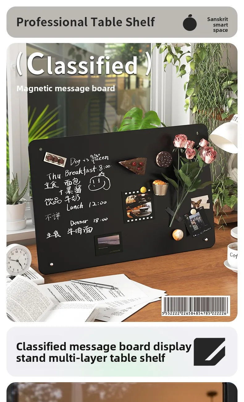 Desktop Magnetic Whiteboard & Blackboard for Cafe & Office Display