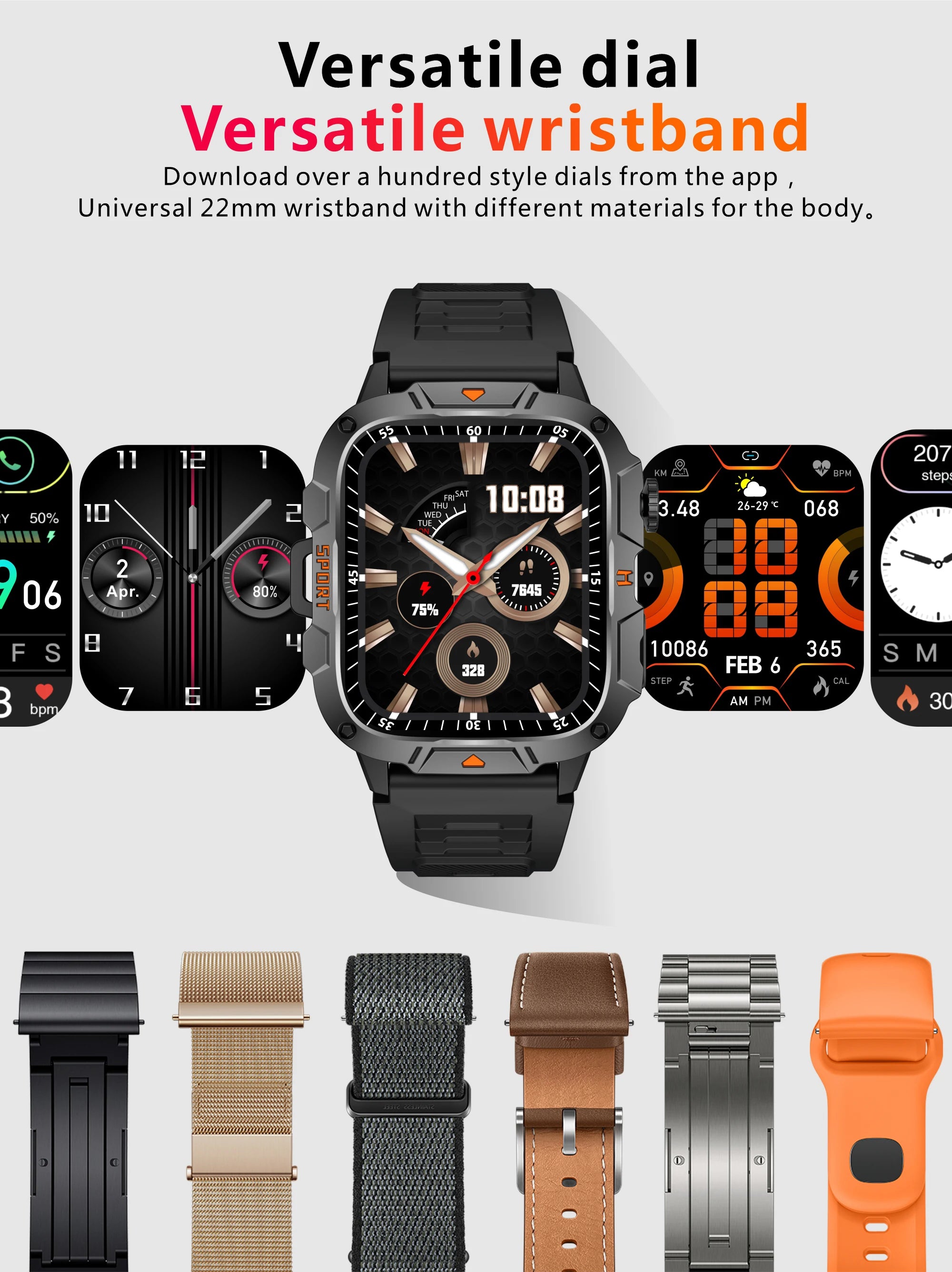 Military-Grade Smartwatch for Men | AMOLED Display | 5ATM Tactical Watch