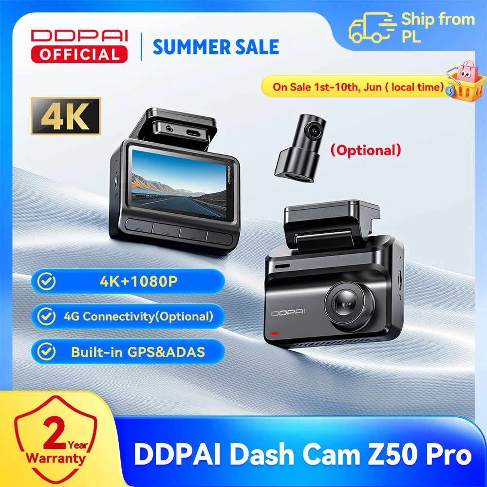 DDPAI Z50 Pro 4K Dash Cam with GPS, ADAS & Night Vision