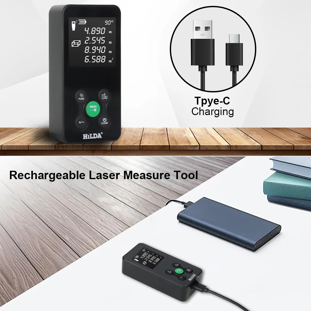 HILDA Laser Rangefinder | Digital Red/Green Light Distance Meter 50M-120M