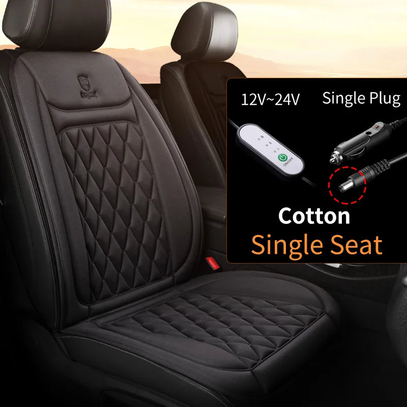 Heated Car Seat Cover | Quick Heat Seat Protector 12-24V