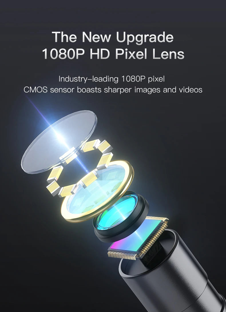 4.3" Dual Lens 1080P HD Industrial Endoscope Camera | Waterproof Car & Sewer Borescope with LED