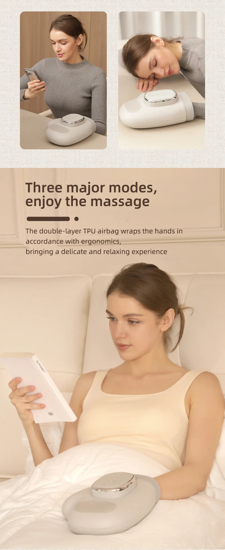 Hand Massager with Compression & Vibration for Muscle Relief