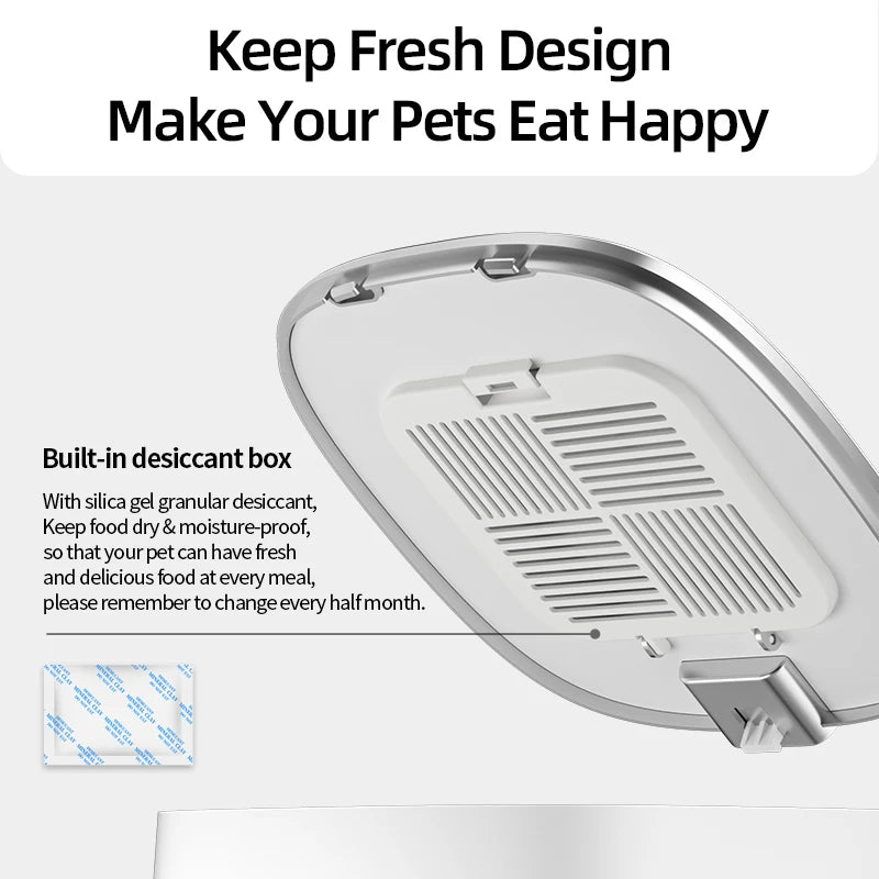 ROJECO Smart WiFi Double Automatic Pet Feeder | Remote Control Kibble Dispenser