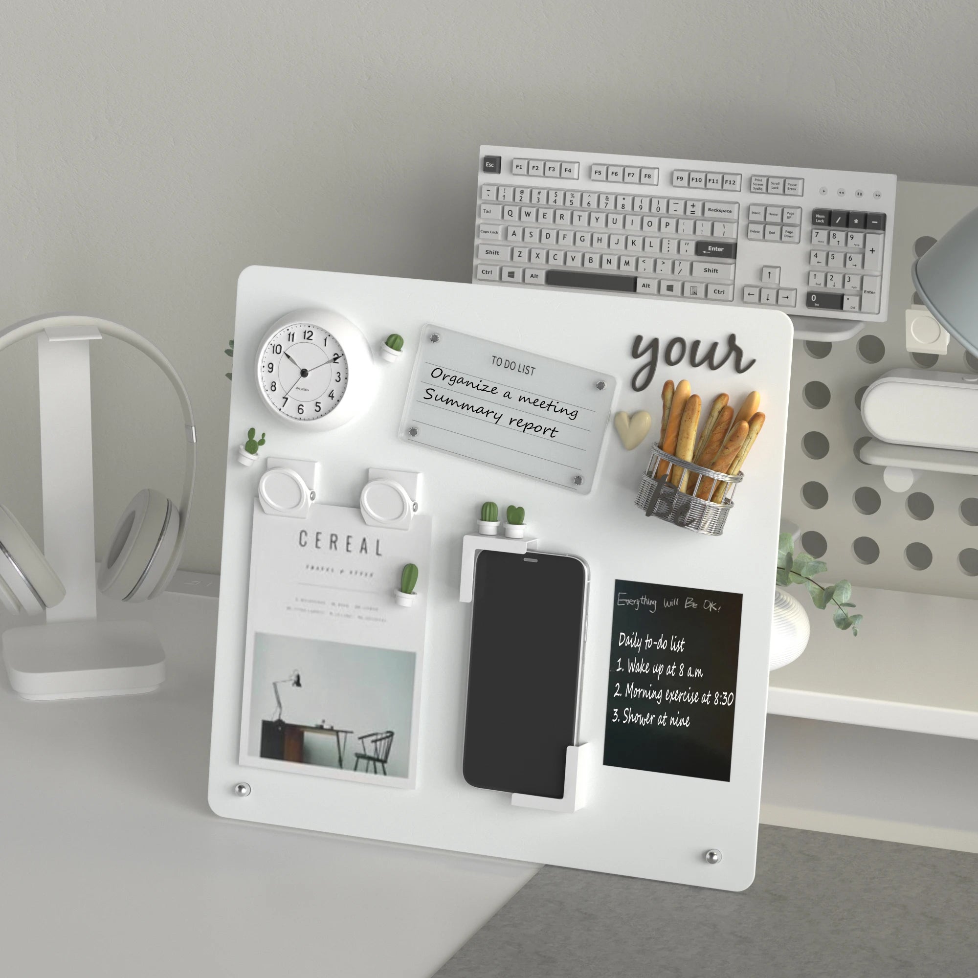 Magnetic Desk Bulletin Board with Stand & Clamp | Tabletop Display