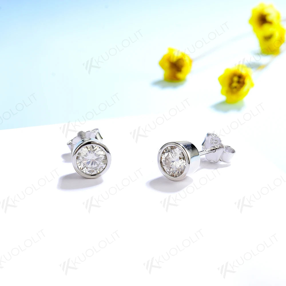Kuololit Lab Grown Diamond Engagement Earrings - 18K/14K/925 Studs