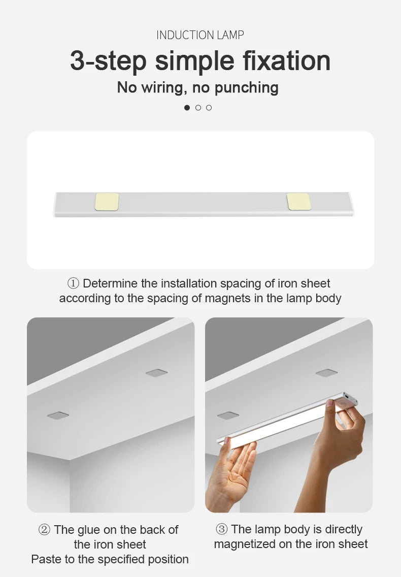 USB-C Rechargeable Motion Sensor LED Cabinet Light - Kitchen & Wardrobe