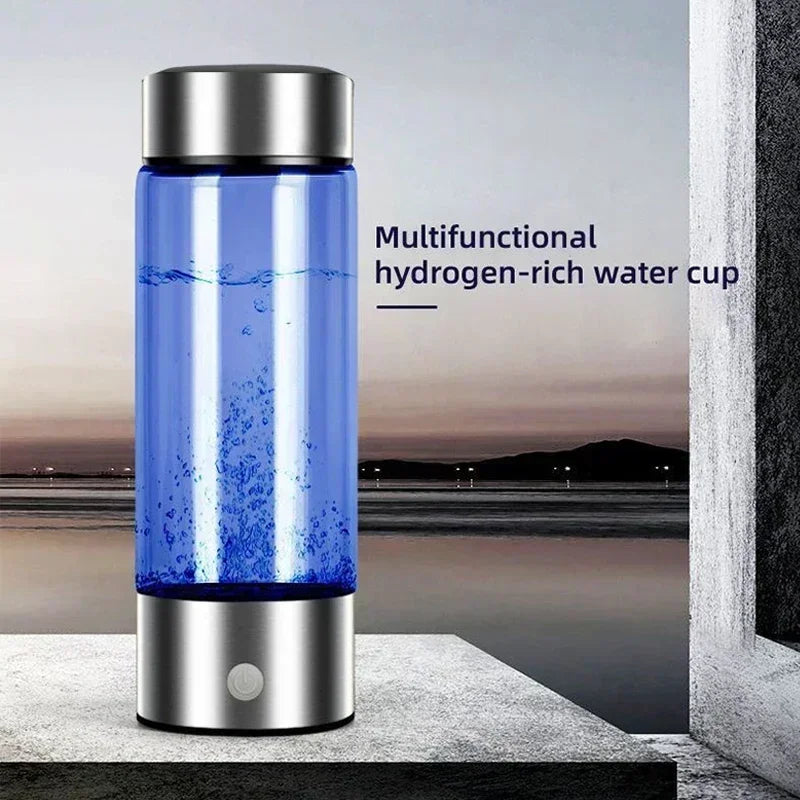 Hydrogen-Rich Water Generator Bottle - Portable Antioxidant Ionizer 420ml