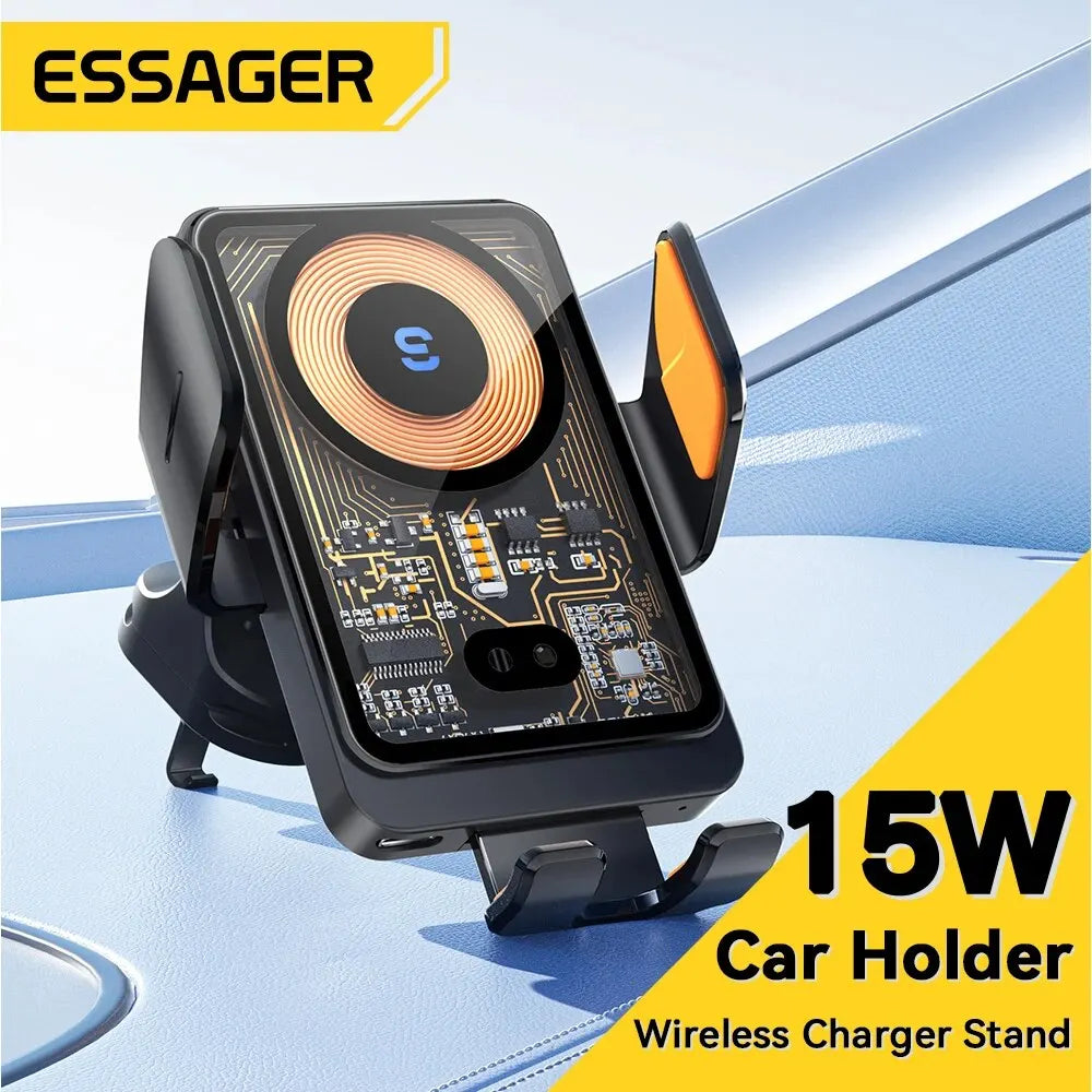Essager 15W Qi Fast Wireless Car Charger & Phone Holder