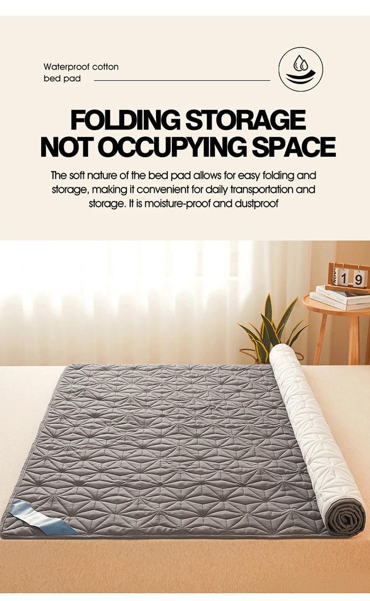 Waterproof Quilted Mattress Topper with Elastic Band - Bed Protector for Single/Double Beds (140/160)