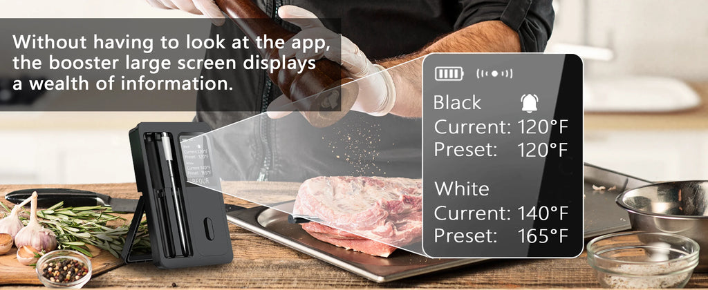 Wireless Bluetooth Meat Thermometer - IP67 Waterproof Probes for Grilling & BBQ