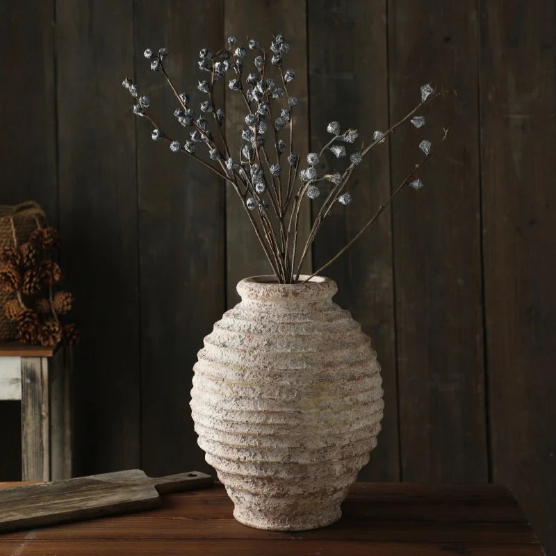 Retro Clay Pottery Vase | Vintage Handmade Home Decor