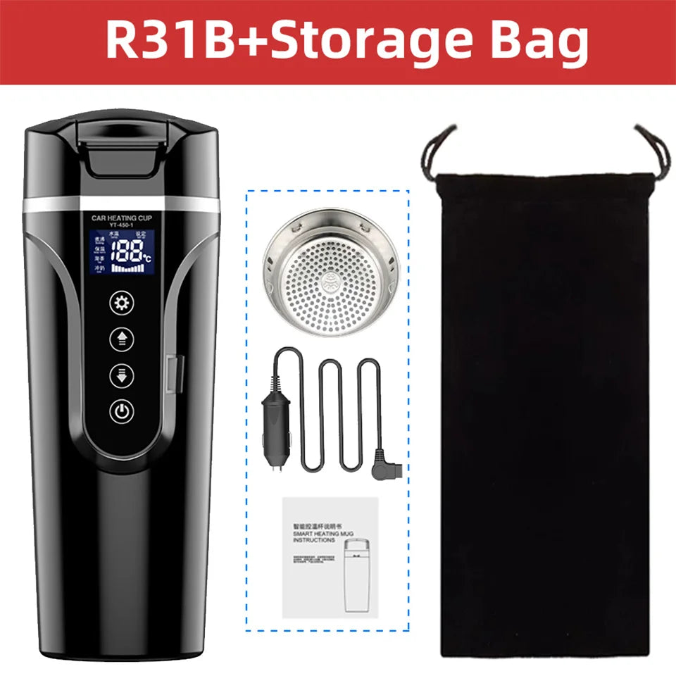 Portable Smart Car Kettle & Heating Mug - 12V/24V Touch Screen Thermal Cup
