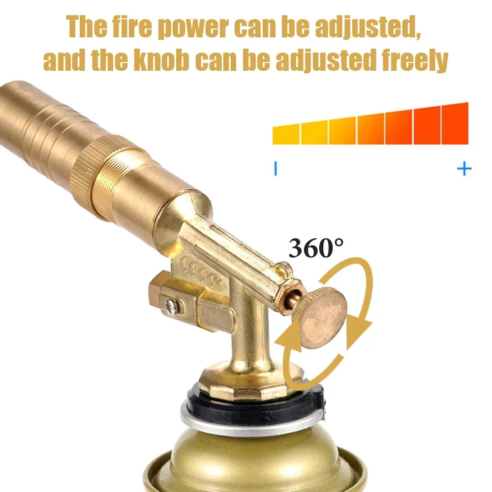 Pure Copper Auto Ignition Welding Torch Gas Burner - Brazing, Cooking & BBQ Flame Gun