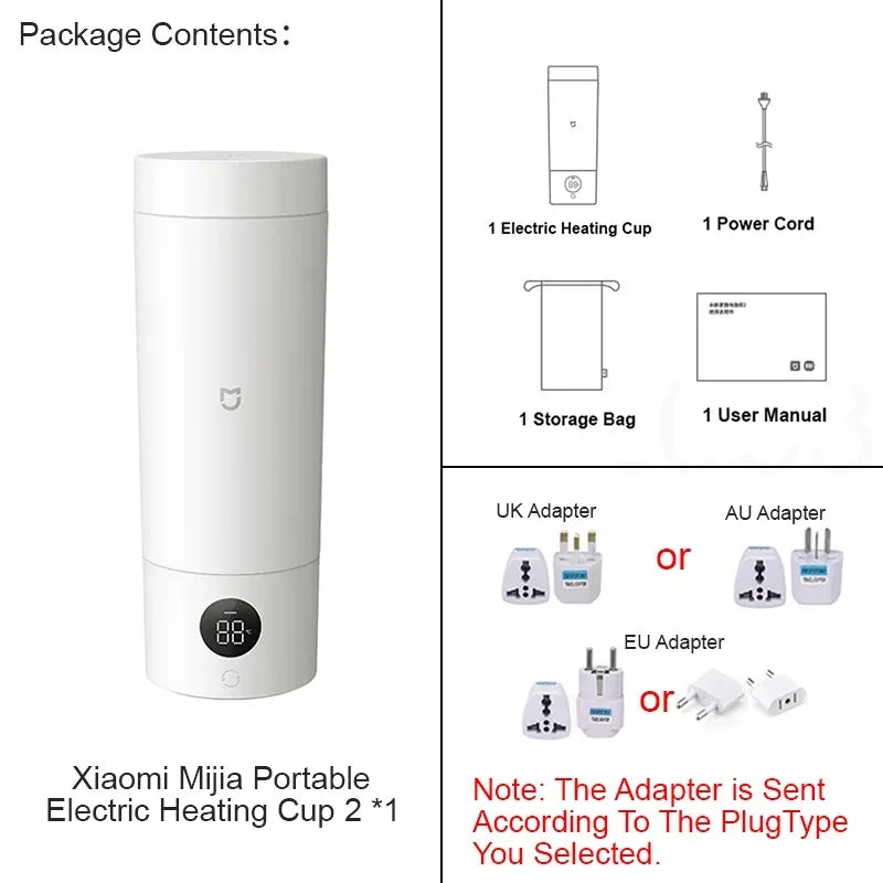 Mijia Portable Electric Kettle 2, Travel Thermos Cup, Smart Temperature 350ml