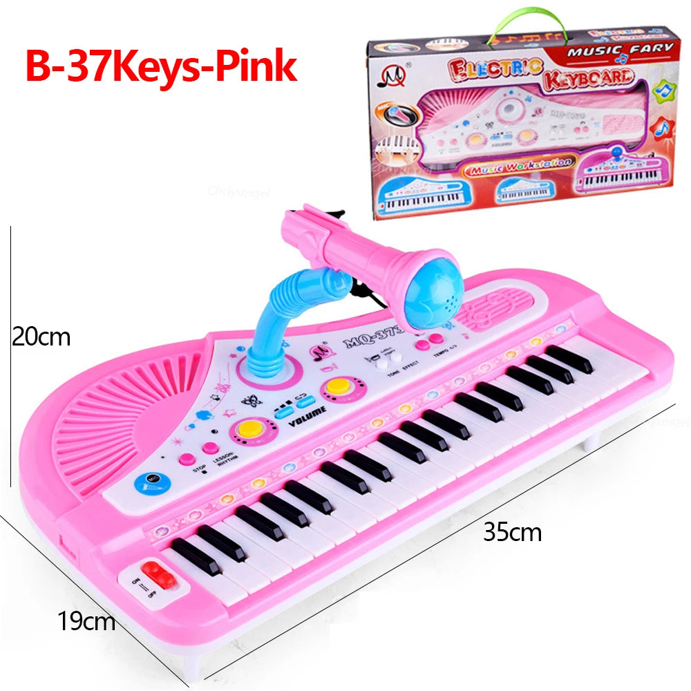 37 Keys Kids Electronic Piano Keyboard with Microphone | Educational Musical Toy