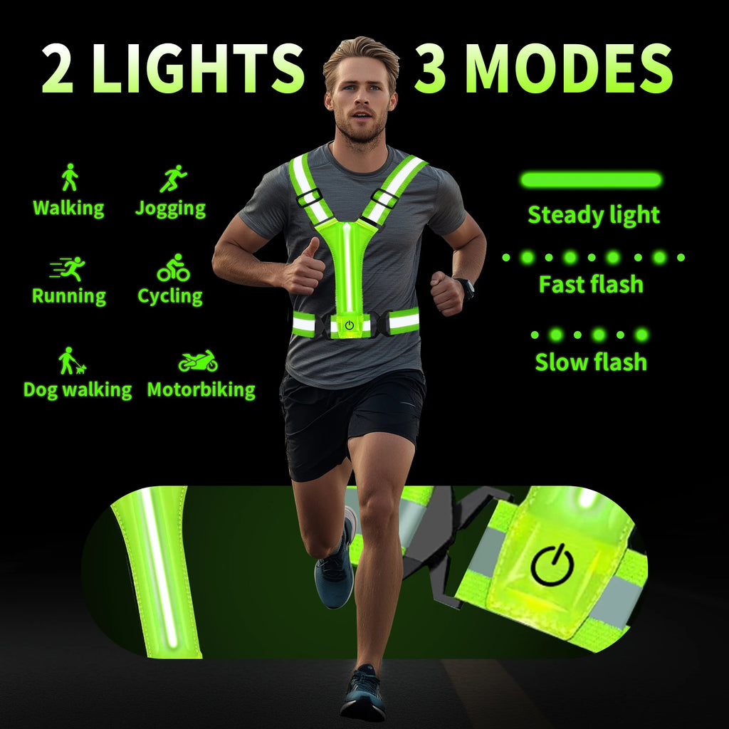 Enhanced Visibility Reflective Safety Vest - Adjustable for Running & Cycling