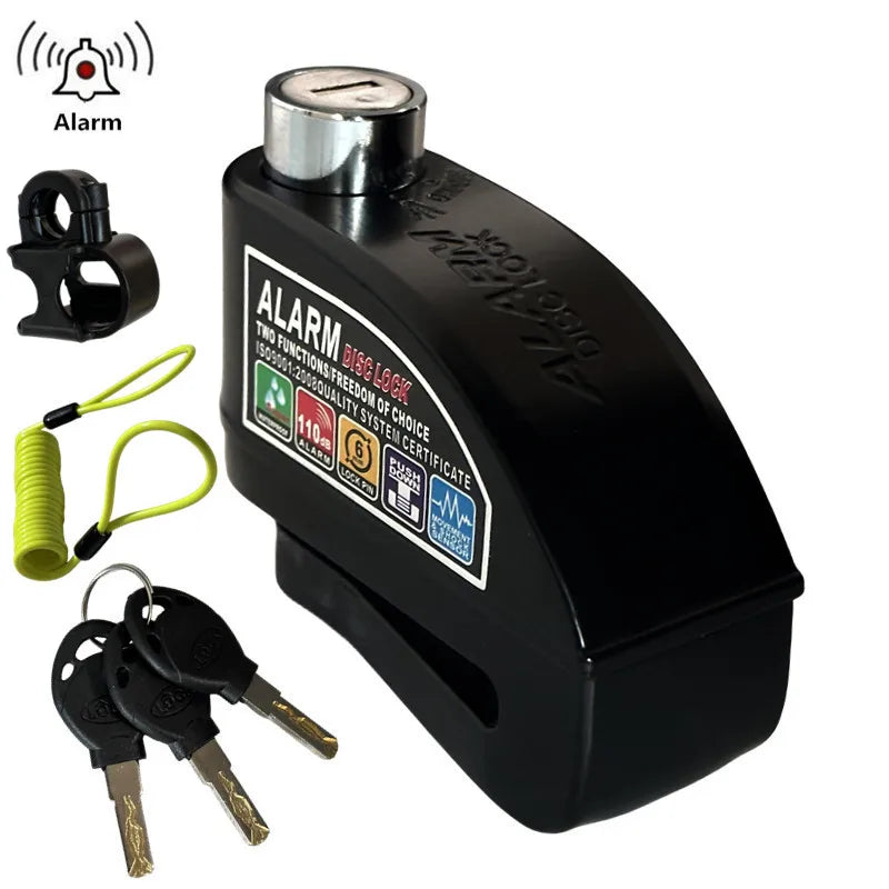 Falante Motorcycle Disc Brake Alarm Lock - Waterproof Anti-Theft Security for Bikes