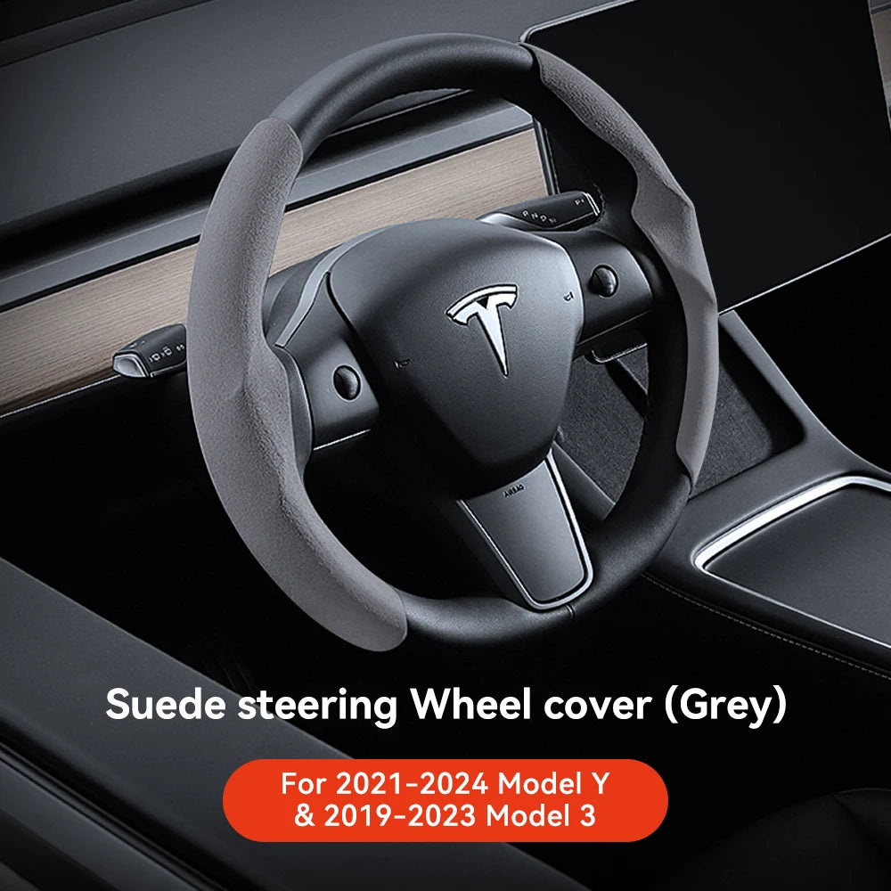 Tesla Model 3/Y Highland Juniper Carbon Fiber Steering Wheel Cover