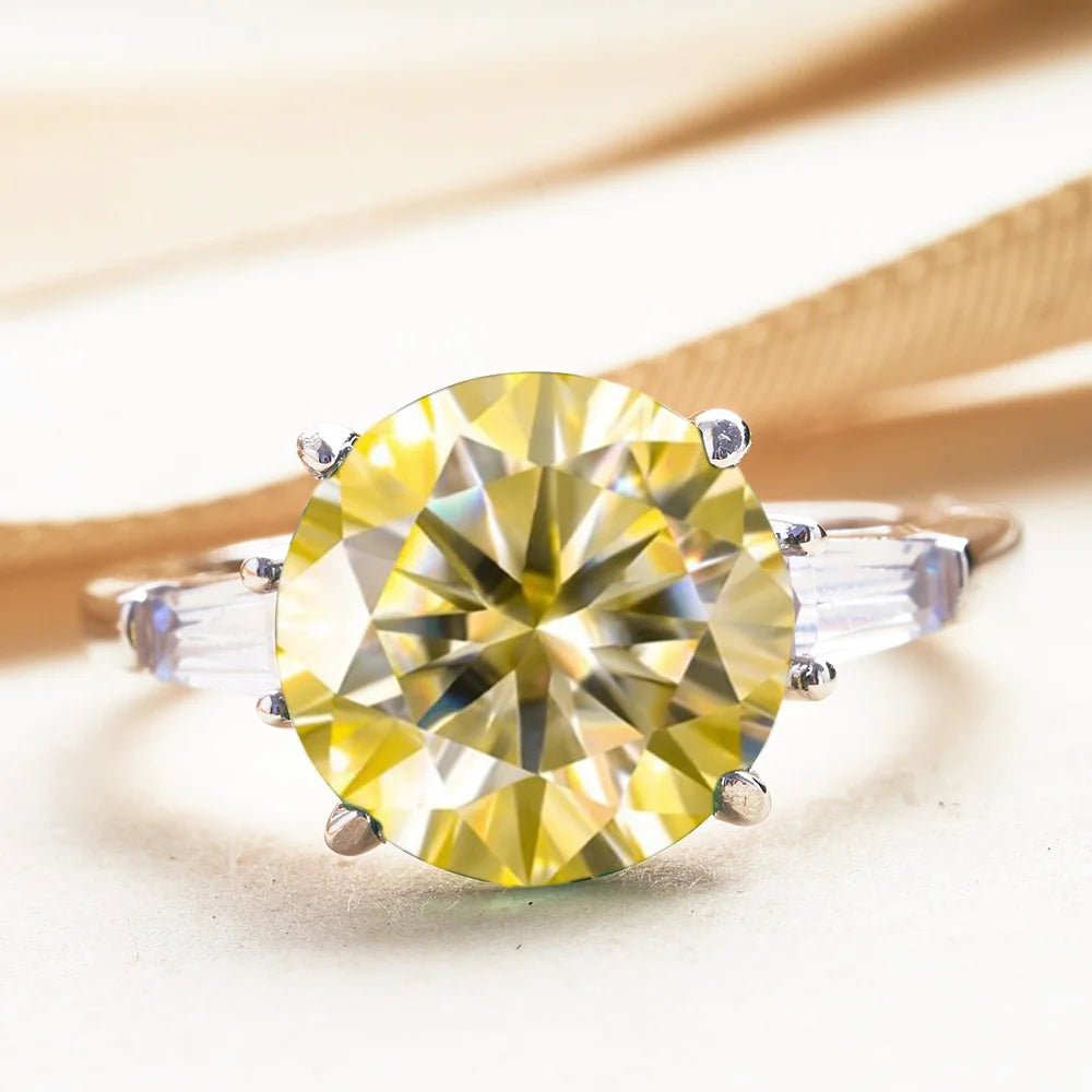 GRA Certified 5CT Moissanite Ring VVS1 Sterling Silver - Timeless Elegance